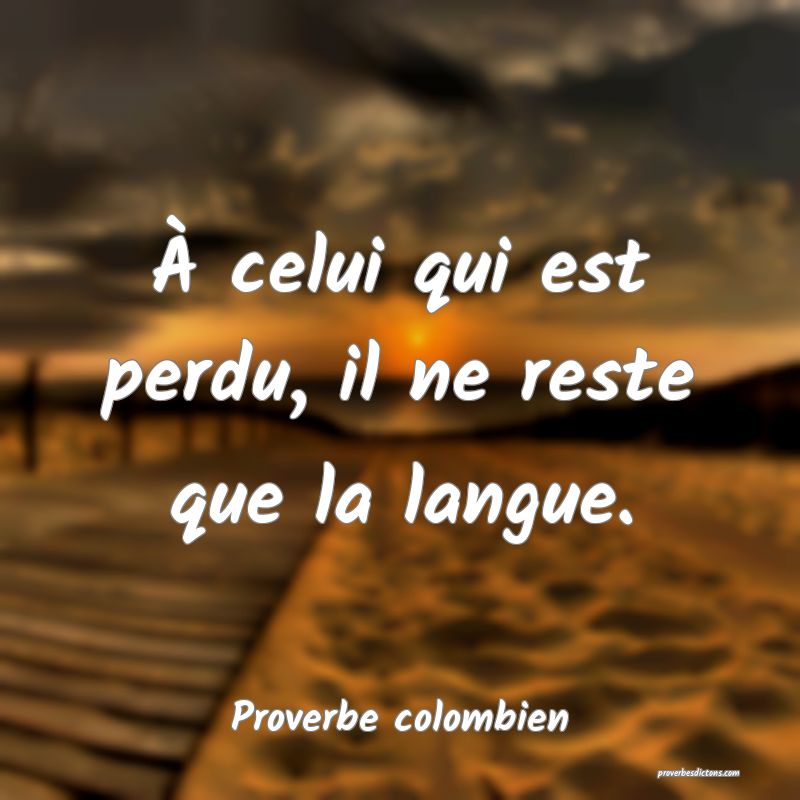 À celui qui est perdu, il ne reste que la langue.