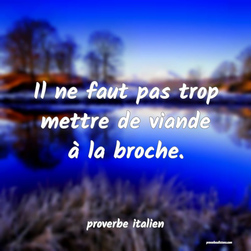  Il ne faut pas trop mettre de viande à la broche.