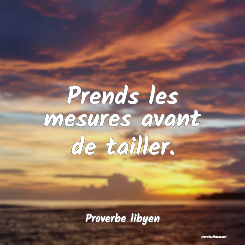 Prends les mesures avant de tailler.