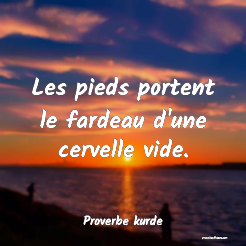 Les pieds portent le fardeau d'une cervelle vide.