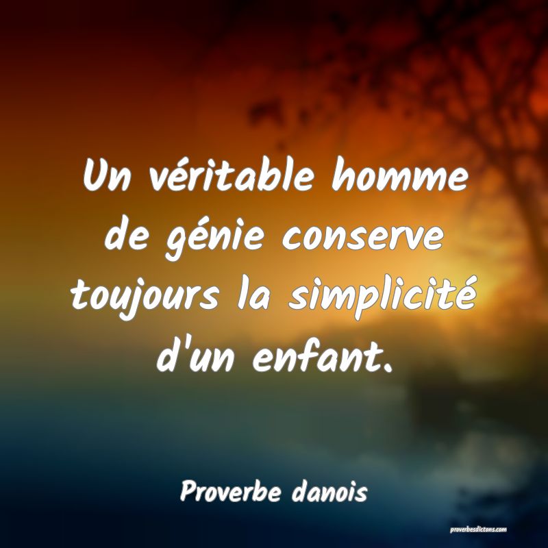 Un véritable homme de génie conserve toujours la simplicité d'un enfant.
