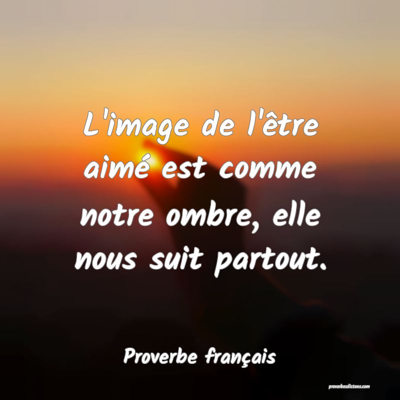 L'image de l'être aimé est comme notre ombre, elle nous suit partout.
