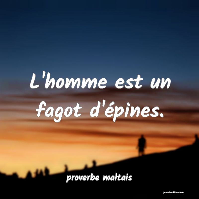 L'homme est un fagot d'épines. 
