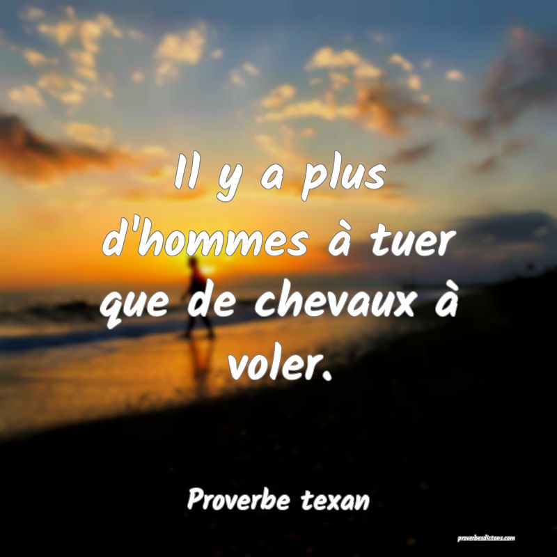 Il y a plus d'hommes à tuer que de chevaux à voler.
