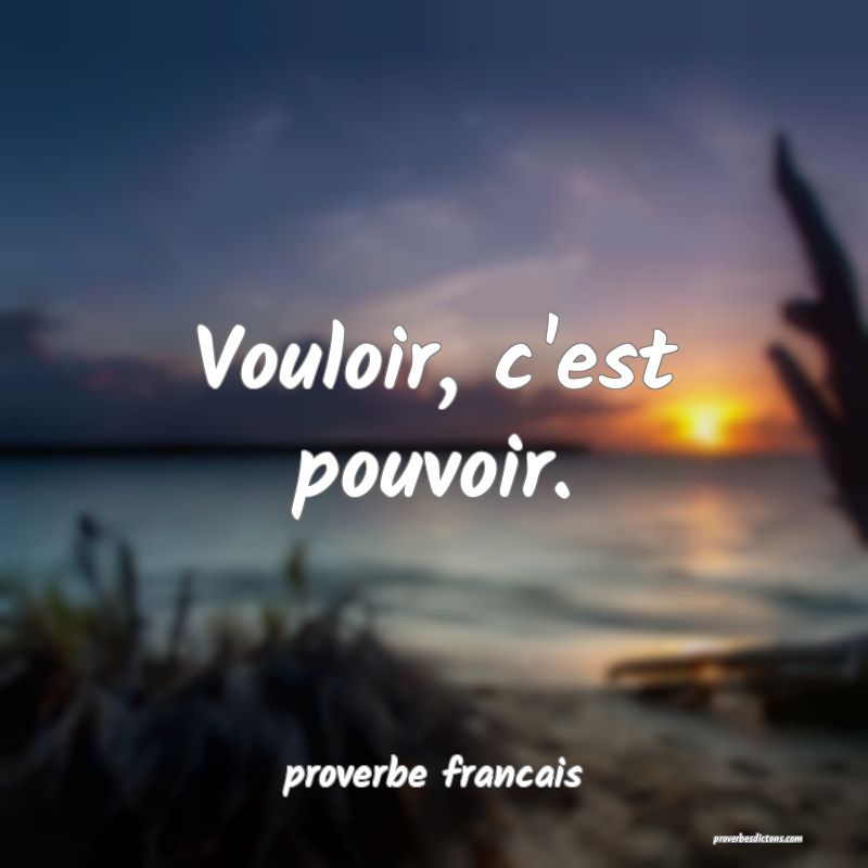  Vouloir, c'est pouvoir.
