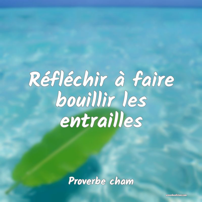 Réfléchir à faire bouillir les entrailles
