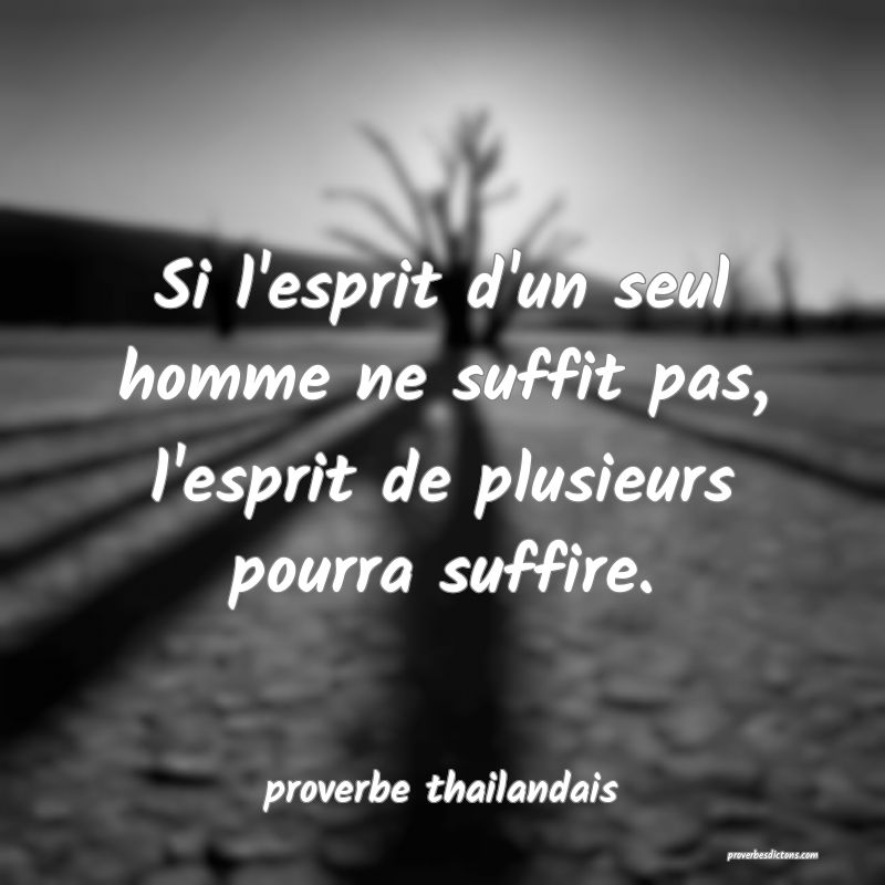 Si l'esprit d'un seul homme ne suffit pas, l'esprit de plusieurs pourra suffire. 
