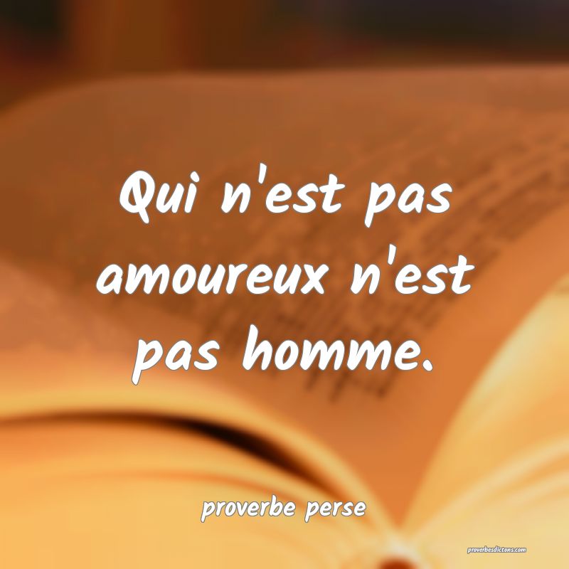Qui n'est pas amoureux n'est pas homme. 

