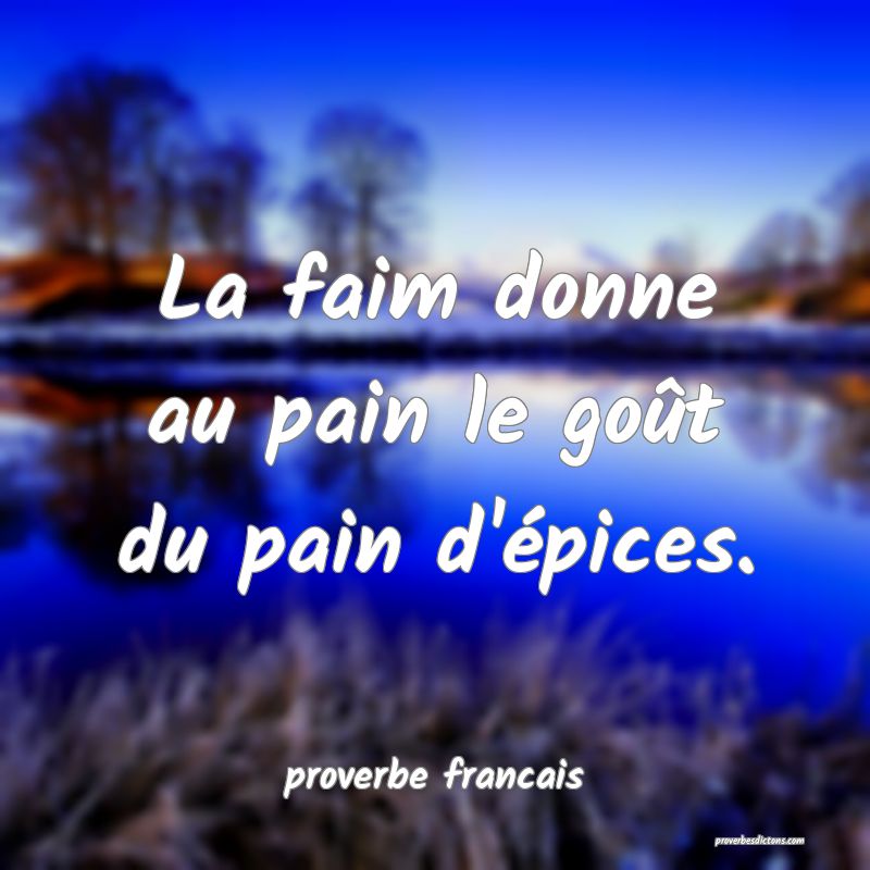 La faim donne au pain le goût du pain d'épices.