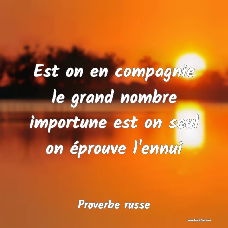  Est on en compagnie le grand nombre importune est on seul on éprouve l'ennui
