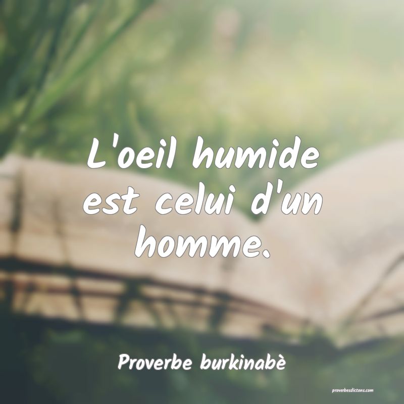  L'oeil humide est celui d'un homme.