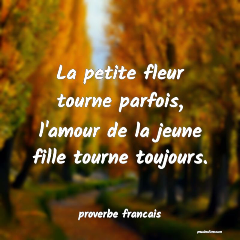  La petite fleur tourne parfois, l'amour de la jeune fille tourne toujours.