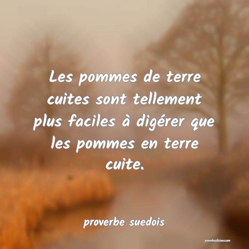  Les pommes de terre cuites sont tellement plus faciles à digérer que les pommes en terre cuite.
