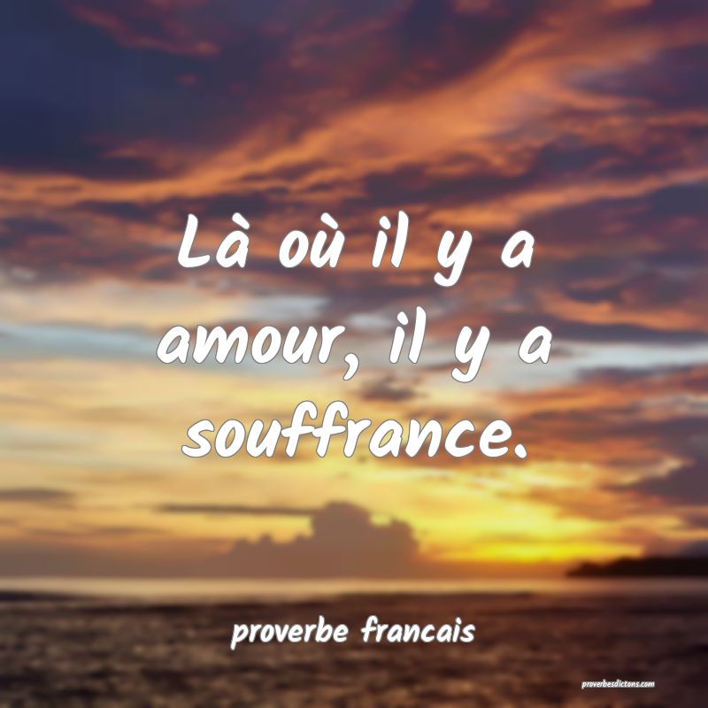  Là où il y a amour, il y a souffrance.