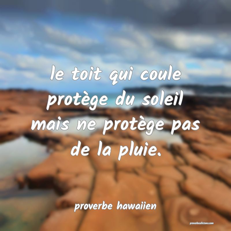  le toit qui coule protège du soleil mais ne protège pas de la pluie.