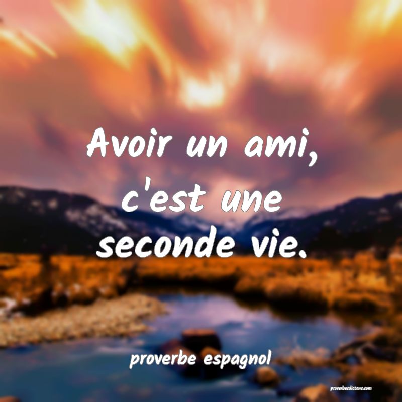 Avoir un ami, c'est une seconde vie.