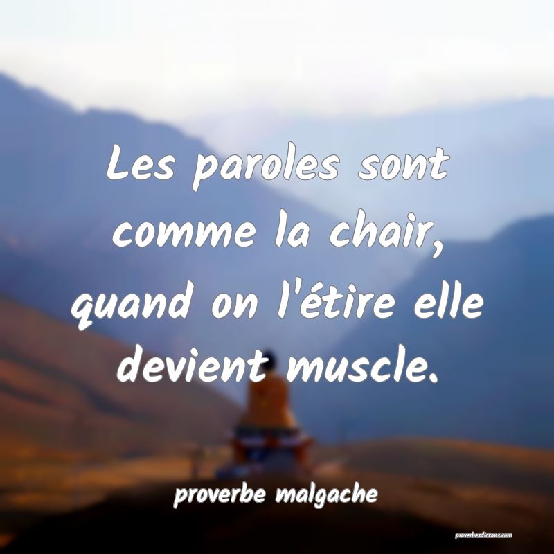 Les paroles sont comme la chair, quand on l'étire elle devient muscle.