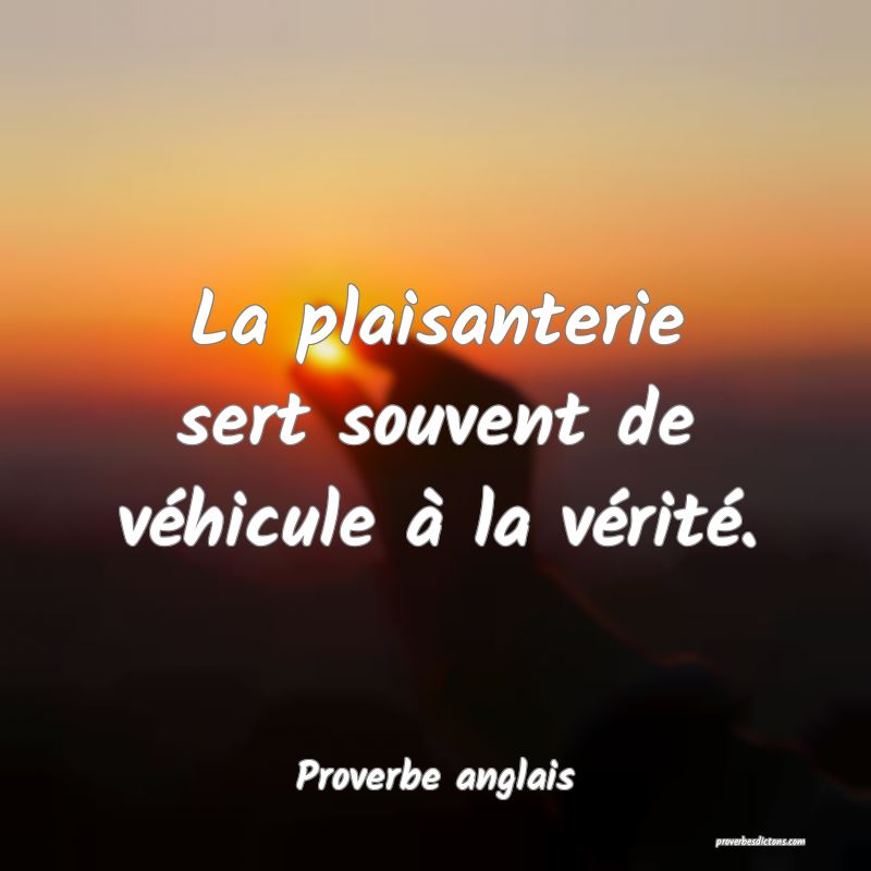  La plaisanterie sert souvent de véhicule à la vérité.