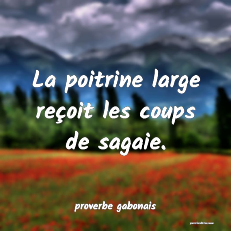  La poitrine large reçoit les coups de sagaie.