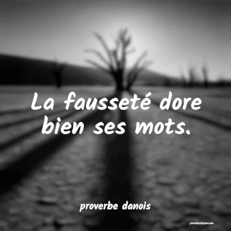  La fausseté dore bien ses mots.