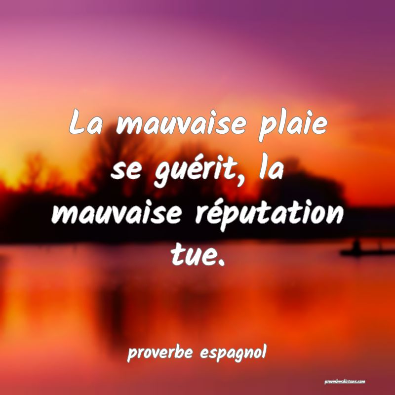  La mauvaise plaie se guérit, la mauvaise réputation tue.