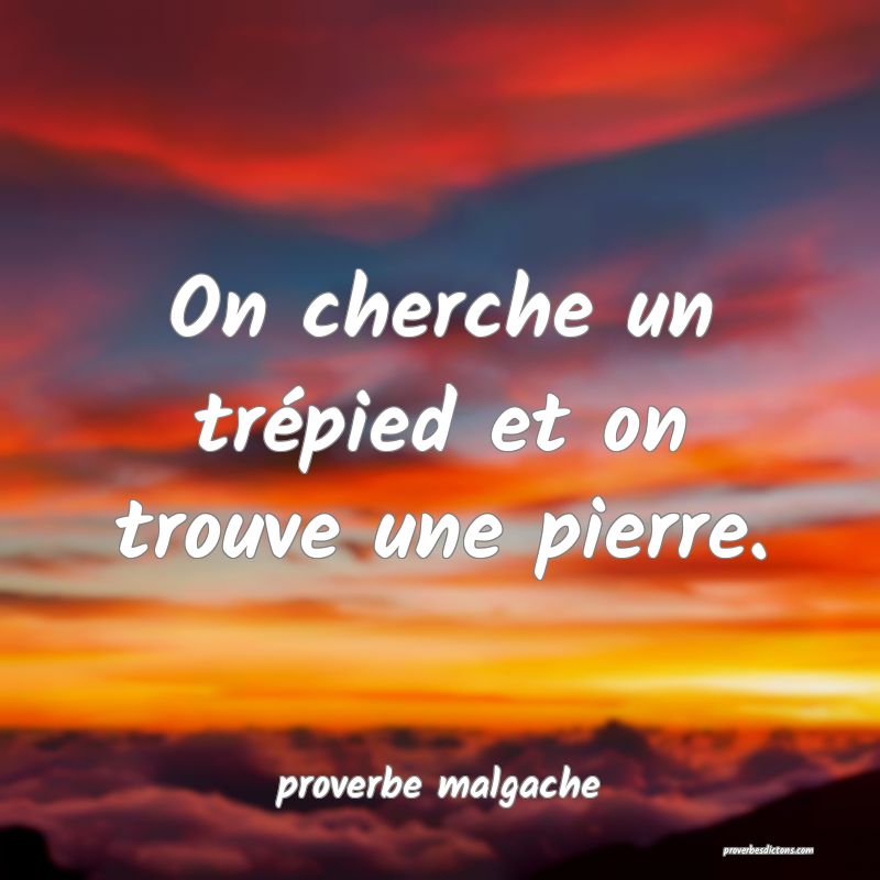  On cherche un trépied et on trouve une pierre.