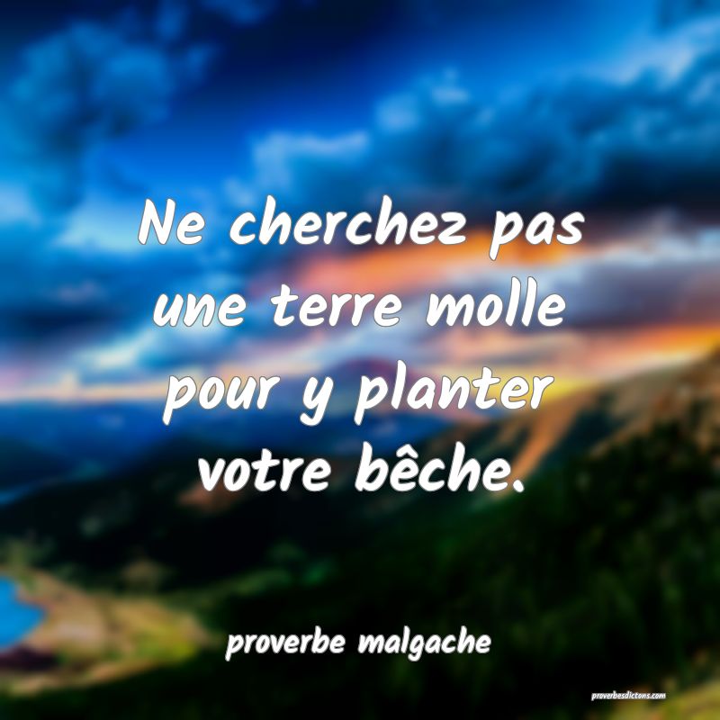  Ne cherchez pas une terre molle pour y planter votre bêche.
