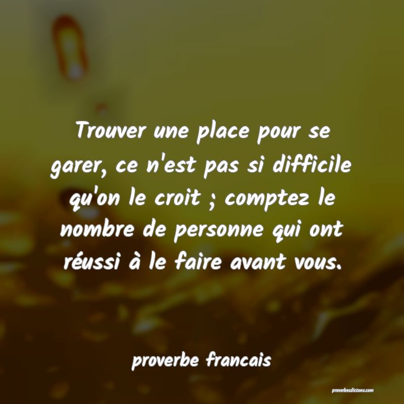  Trouver une place pour se garer, ce n'est pas si difficile qu'on le croit ; comptez le nombre de personne qui ont réussi à le faire avant vous.