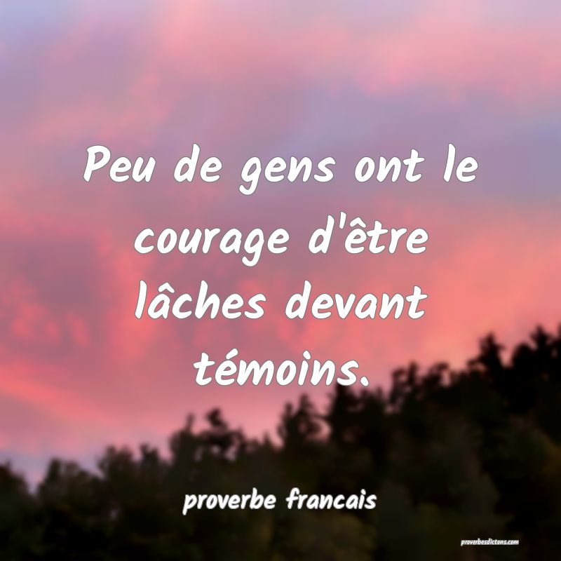  Peu de gens ont le courage d'être lâches devant témoins.