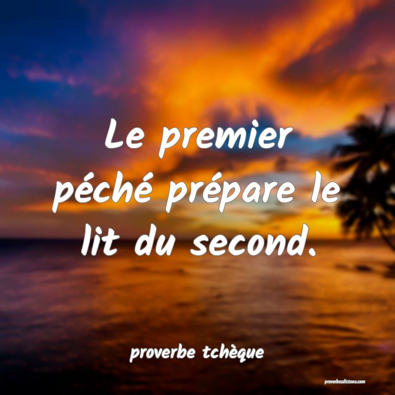  Le premier péché prépare le lit du second.