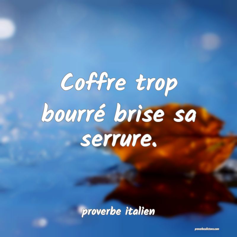  Coffre trop bourré brise sa serrure.
