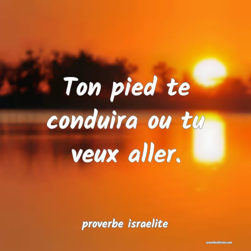 Ton pied te conduira ou tu veux aller.