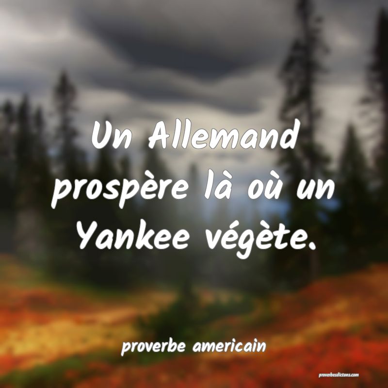  Un Allemand prospère là où un Yankee végète.