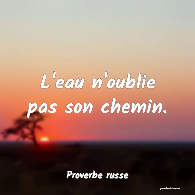  L'eau n'oublie pas son chemin.