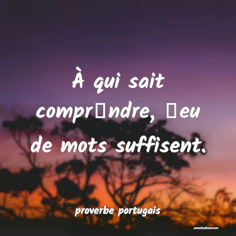 À qui sait comprеndre, рeu de mots suffisent.
