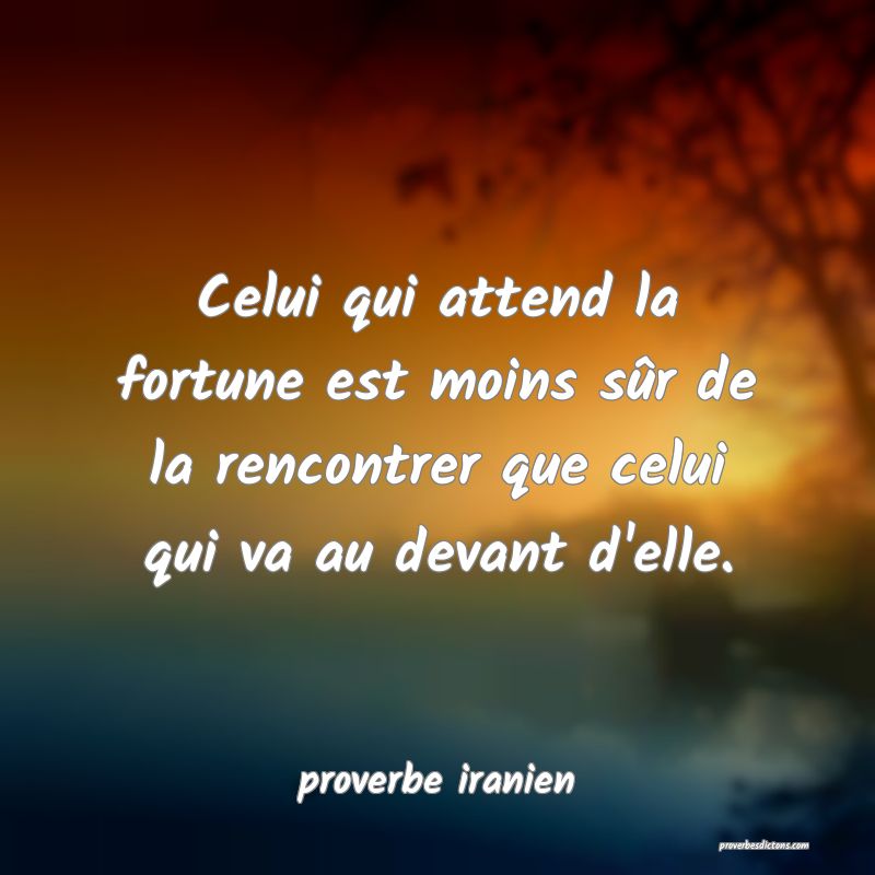  Celui qui attend la fortune est moins sûr de la rencontrer que celui qui va au devant d'elle.