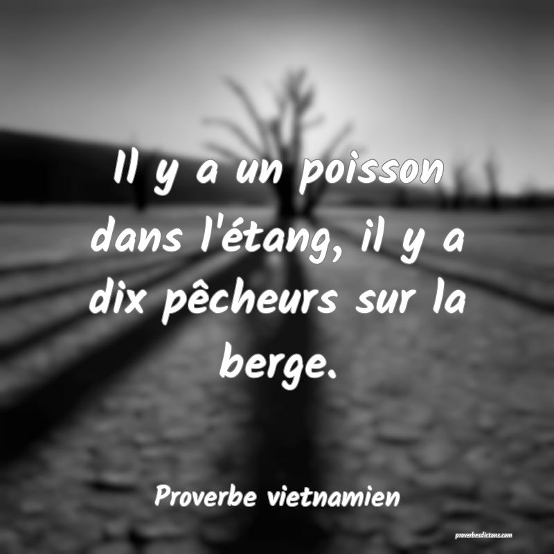  Il y a un poisson dans l'étang, il y a dix pêcheurs sur la berge.