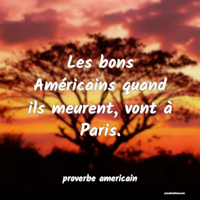  Les bons Américains quand ils meurent, vont à Paris.