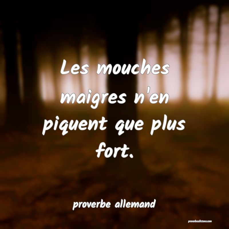  Les mouches maigres n'en piquent que plus fort.