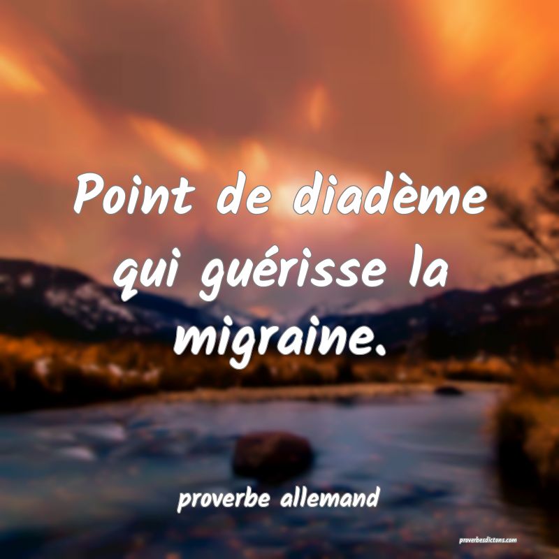  Point de diadème qui guérisse la migraine.