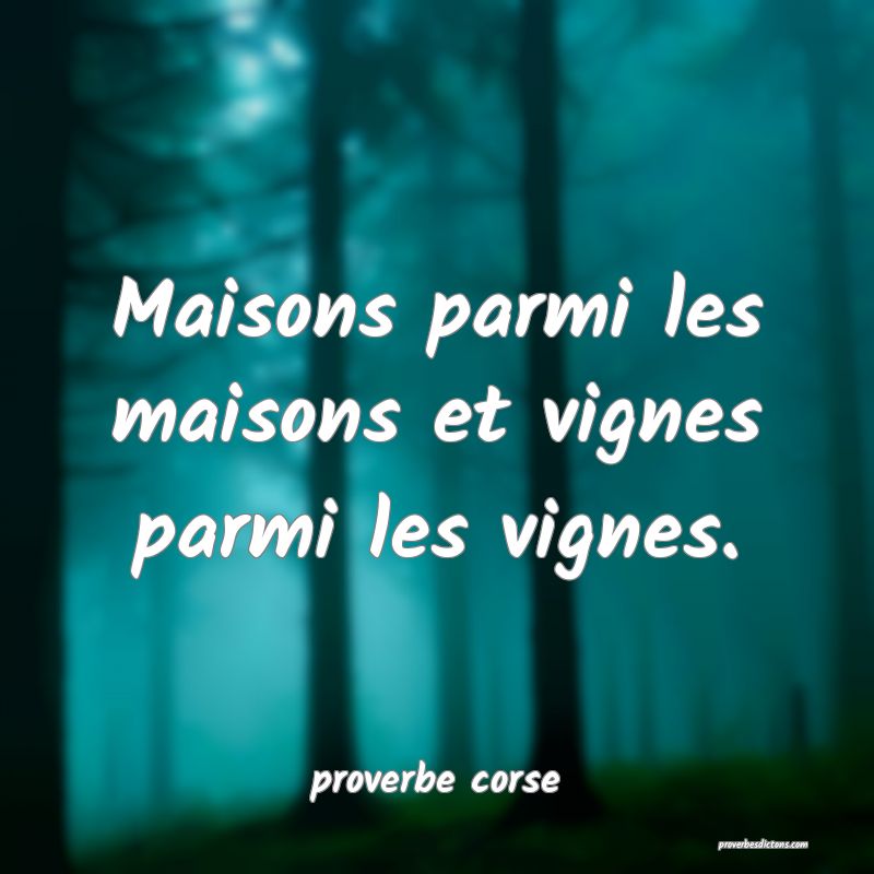  Maisons parmi les maisons et vignes parmi les vignes.
