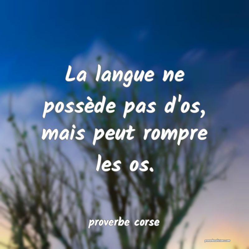  La langue ne possède pas d'os, mais peut rompre les os.