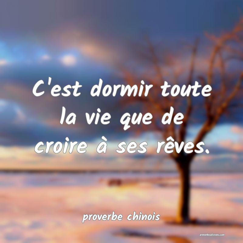  C'est dormir toute la vie que de croire à ses rêves.