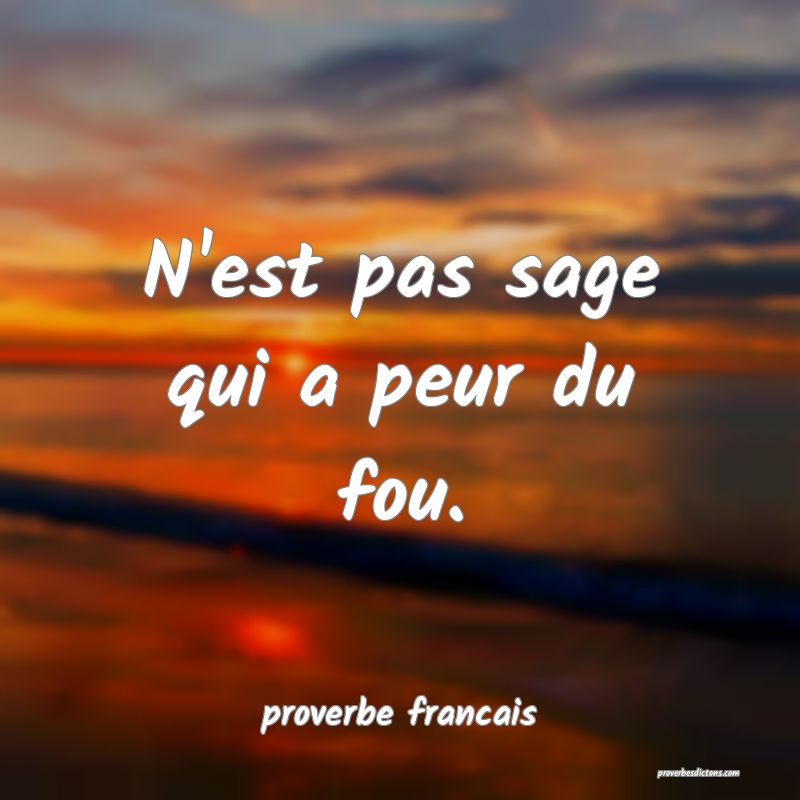  N'est pas sage qui a peur du fou.