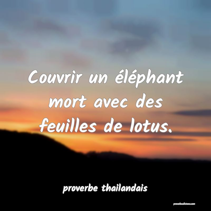  Couvrir un éléphant mort avec des feuilles de lotus.