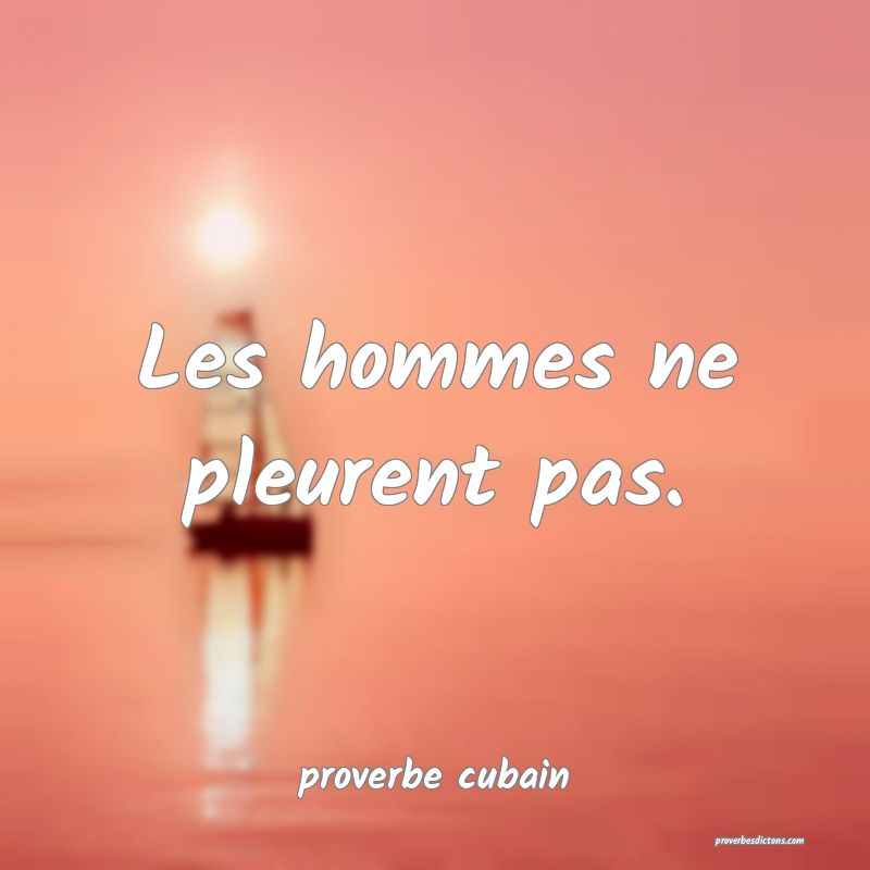  Les hommes ne pleurent pas.