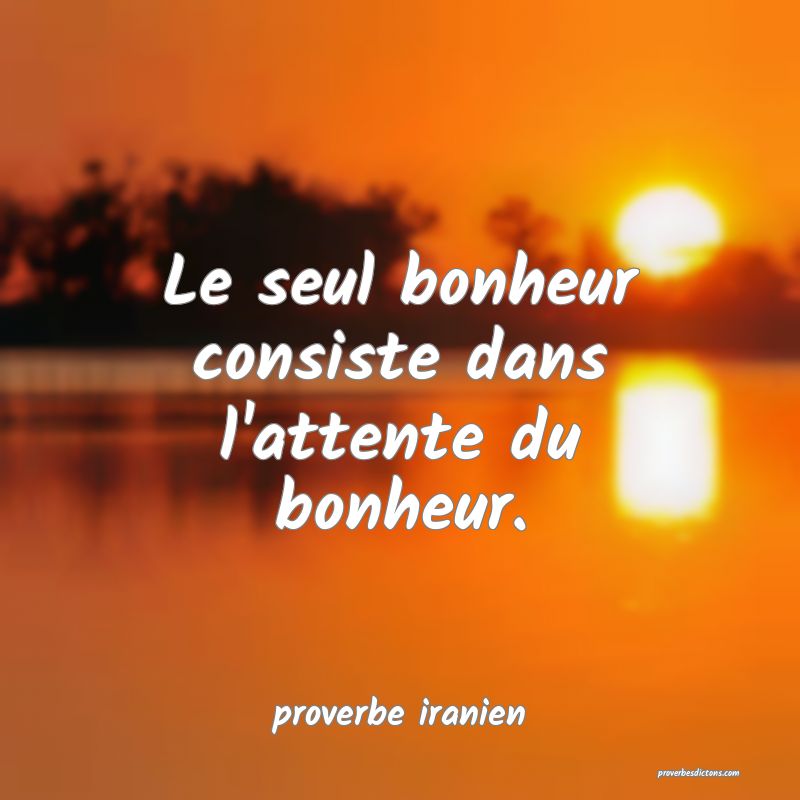  Le seul bonheur consiste dans l'attente du bonheur.