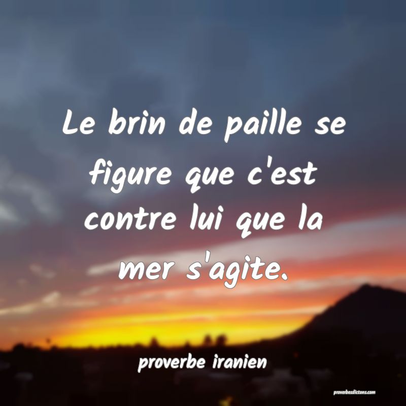  Le brin de paille se figure que c'est contre lui que la mer s'agite.