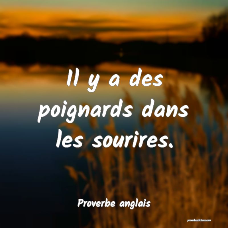  Il y a des poignards dans les sourires.