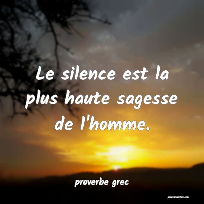 Le silence est la plus haute sagesse de l'homme.